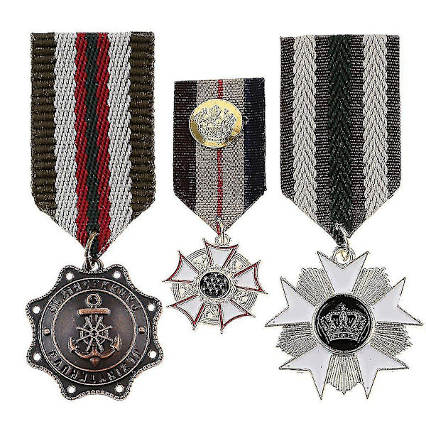5x-vintage Unisex Military Medal Army Badges Tähti Rintaneula Korut Tyyli 1 (5 Kpl)