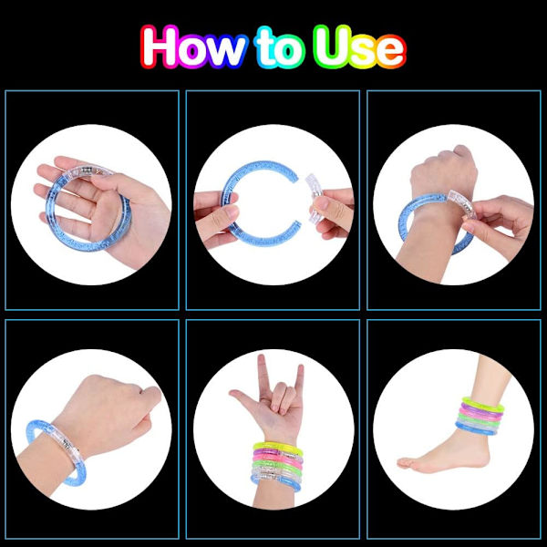 Paket med 15 festtillbehör för barn, LED-ljusleksak, LED-blinkande armband och glasögon som lyser i mörkret, för barn och vuxna