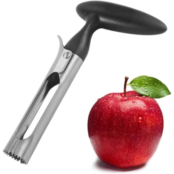 Eplekjernefjerner, eplekjernefjerner med ABS-håndtak og tagget rustfritt stålblad, for pærer, paprika, Fuji, honeycrisp, epler