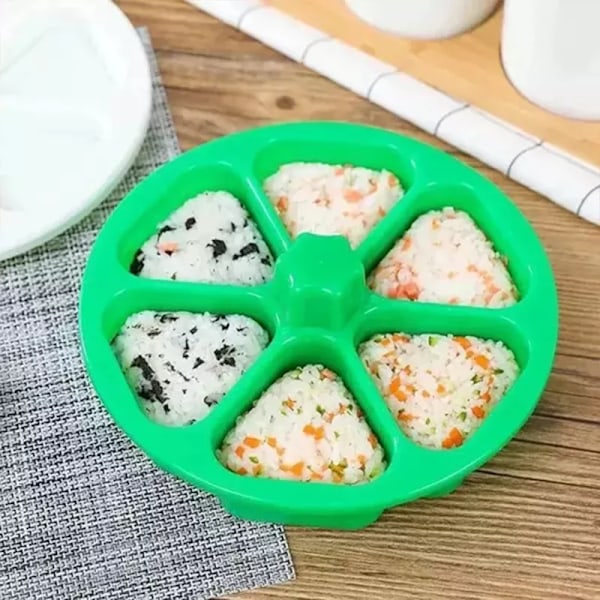 6 hulrom Triangle Sushi Form Onigiri Risball Trykk Maker Non-stick Sushi Maker Verktøy For Tang Koriander Risballer