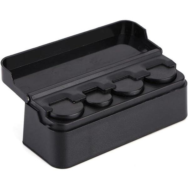 Bilmøntbeholder-arrangør, bærbar møntboks opbevaringsboks, sort holder, veksel opbevaringsboks, bilmøntboks, pengebeholder til bil, lastbil, autocamper