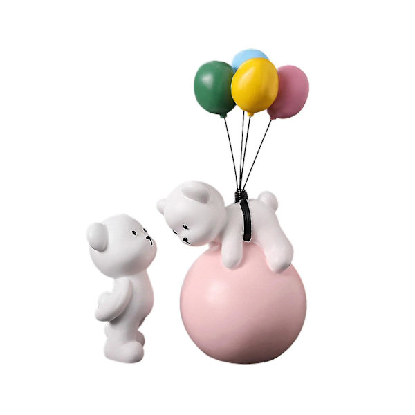 Creative Resin Balloon Bear Flying Bear Figuuri Makuuhuoneen TV-telineen työpöydän koristelu (Tyyli 2)