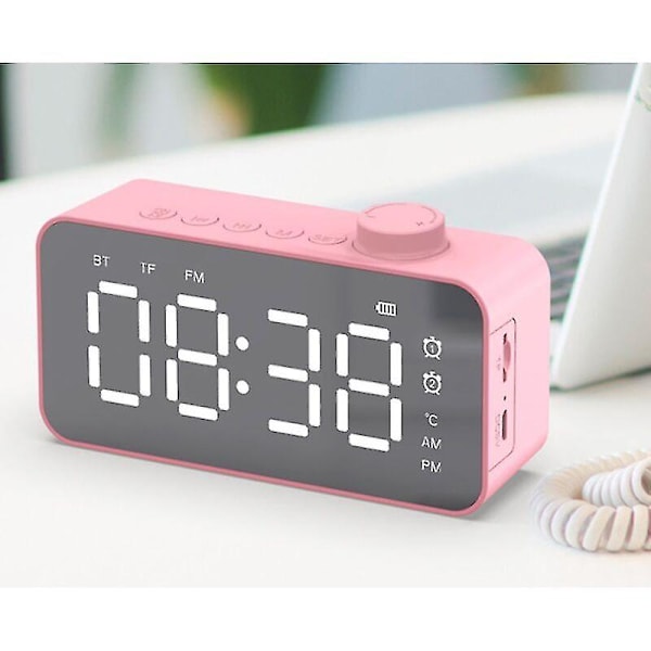 Creative card högtalare klocka display bluetooth högtalare radio klocka högtalare spegel väckarklocka med knapp