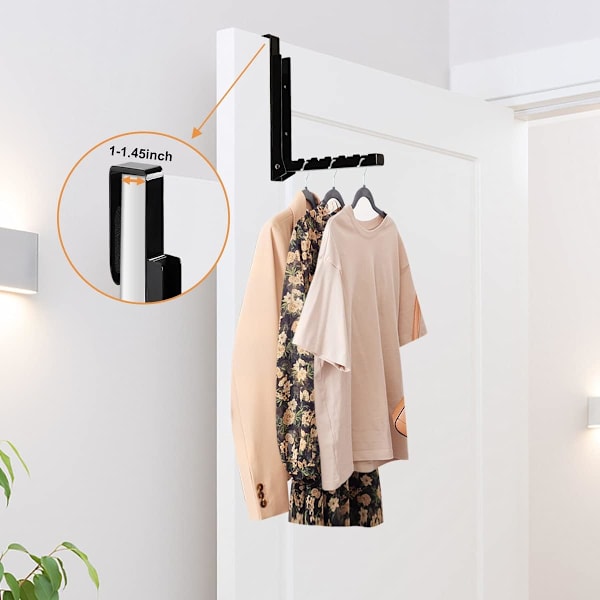 Over døren tøjstativ, bøjle til vasketøj, sammenklappelig, til ophængning af vasketøj, tøjstativ, garderobe, kroge over døren