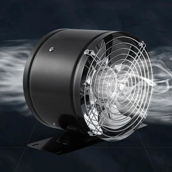 Kraftig Mute udstødningsventilator - 6 tommer køkkenventilator, aluminiumslegering, beskyttelsesgitter (6, sort)