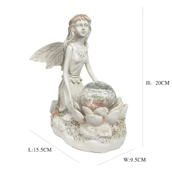 Fe-blomster fe-ornamenter, havekrystal kuglestatuer, harpikshåndværk solcellelysdekorationer
