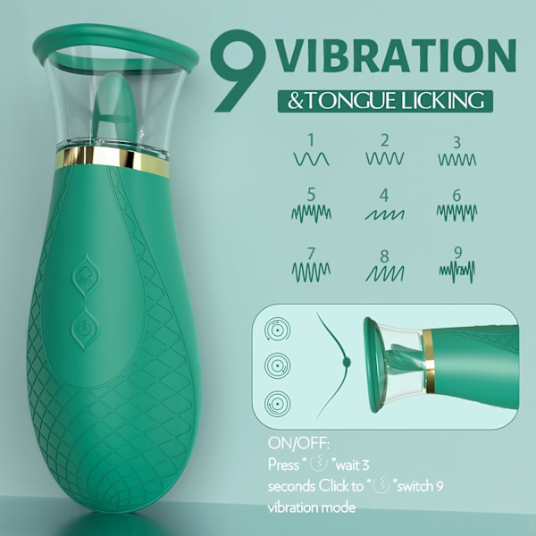 Kliitorin Imuvibrattori Seksilelu, 3 Imu- ja 9 Kielitilaa Nivelille ja Kliitorille Nopeaa Orgasmia Varten, Kielivibratorit Aikuisten Lelut