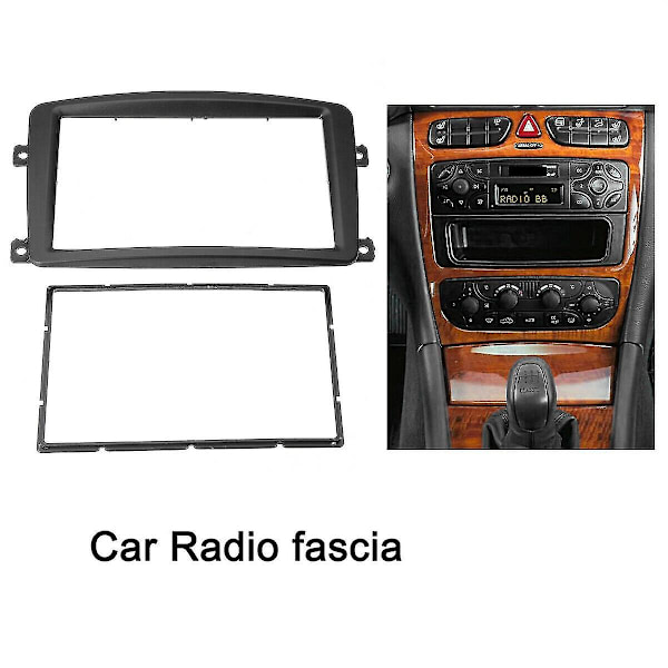 2 Din bilradio Fascia DVD-afspiller Panelsæt Stereo Dash Ramme kompatibel C CLK G KLASSE W203 W209 W463 W63+kl