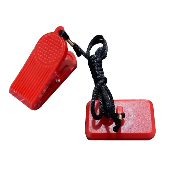 Kaesi Löpband Säkerhetslås Rektangel Nödstoppstillbehör Universal Löpmaskin Säkerhetsnyckel för Fitness(Röd)