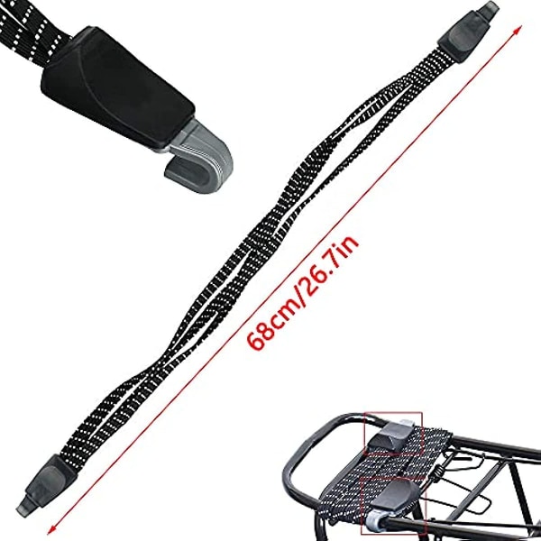 3 stk Elastisk Cykelrem 68-100cm Cykel Elastisk Reb Justerbar Bike Bungee snore med kroge til cykler og motorcykler, eller andre formål