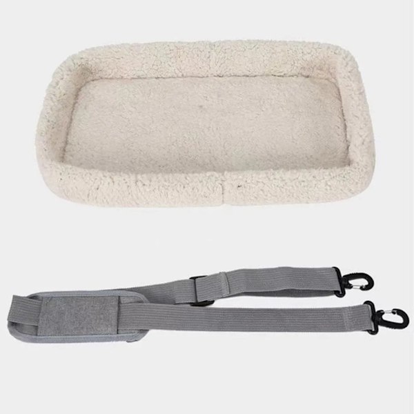 Hunde- og kattebur, kæledyrstransporttaske, åndbar, bærbar, justerbare skulderstropper, plysbetræk, taskestørrelse: 43 * 28 * 25 cm