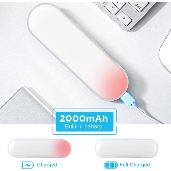LED touch-dæmpbar under-skab-lys med 5 lysfarver USB genopladelig skabsbelysning køkkenlampe 2000mAh skabslys med magnet lysbjælke
