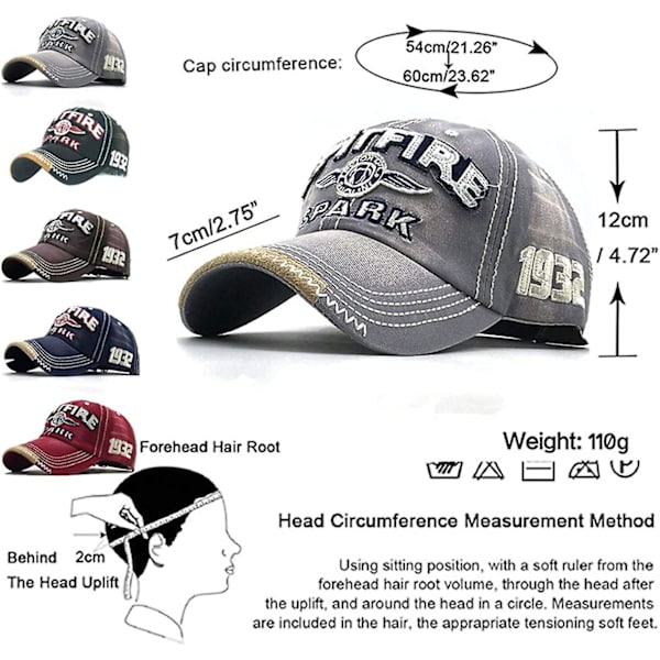 Grå Retro cap Unisex justerbara metallspännekepsar Klassisk Truckerkeps Cap för sport Hip Pop Golfresor - Cap Herr Dam