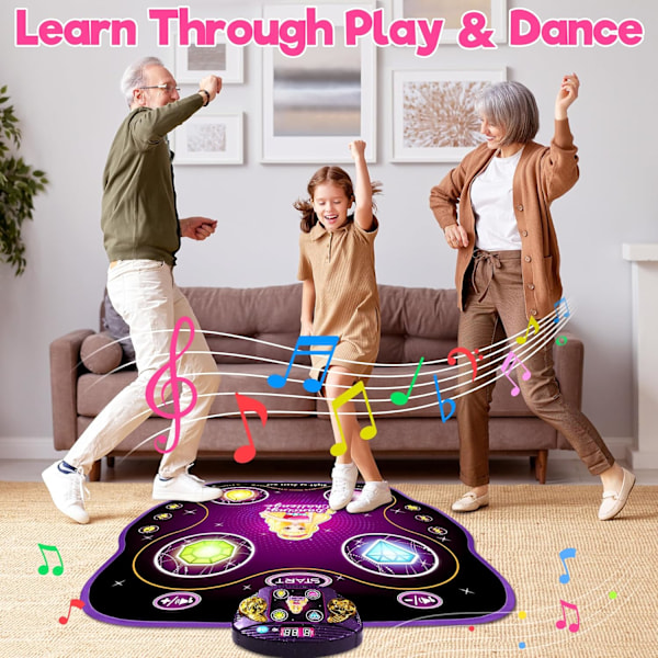 Dansematte for jentegaver: Beste dansematte med Bluetooth-musikk, dansefester, festutstyr, leker for gutter og jenter i alderen 3, 4, 5, 6, 7, 8, 9 og 10 år