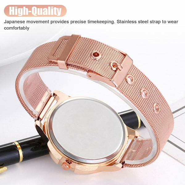 Dammode Blomma Crystal Diamond Quartz Watch Lyx (roséguld)
