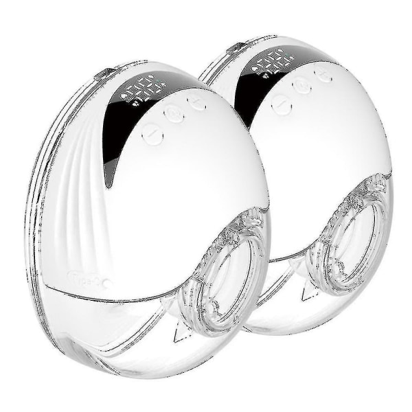 2st handsfree bröstpump Bärbar elektrisk bröstpump Lättvikt med LED-display 4 lägen 12（vit，1-pack）