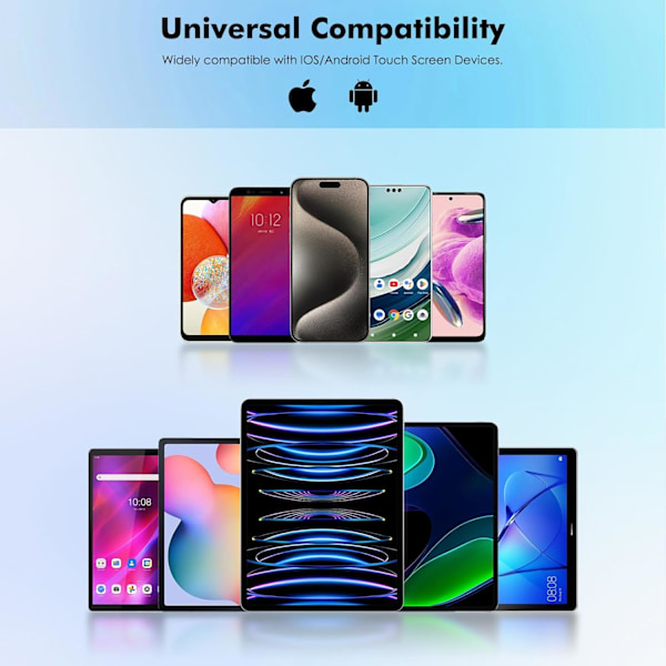 Styluspenn for berøringsskjerm, universell styluspenn kompatibel med iPad/iPhone/Samsung/Lenovo/Xiaomi og andre iOS/Android smarttelefoner og nettbrett