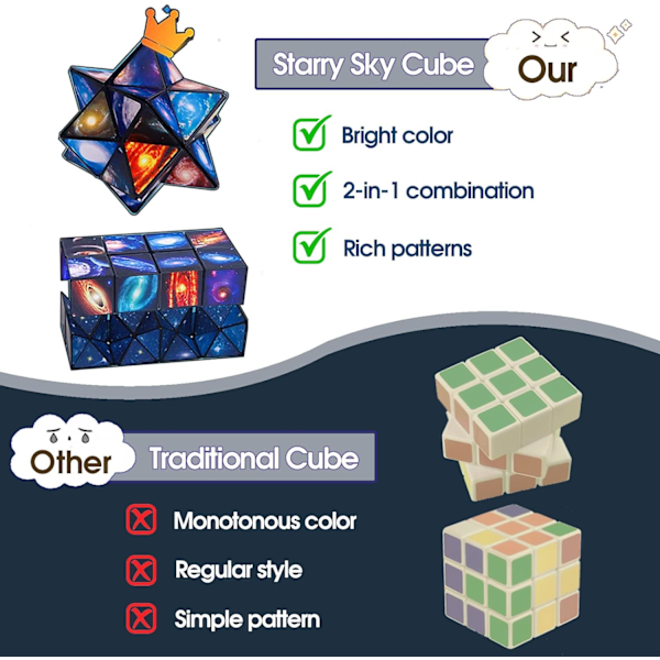 Leker for gutter 8-12 år gaver, Infinity Cube Fidget Toy for barn i alderen 8-10 år Stjernekuber for gutter jenteleker 10-12 år gamle bursdagsgaver gaveideer