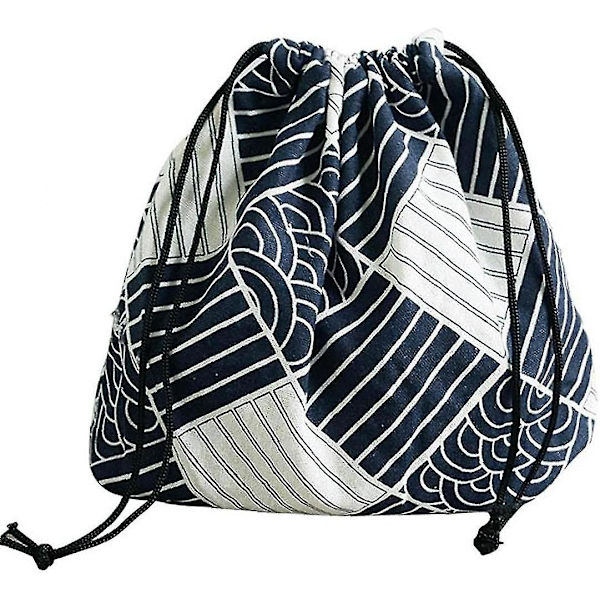 Frokost Bento Box Bag Snøretøj Køleboks Isoleret Cool Tote Bag (Mørkeblå 1 stk)