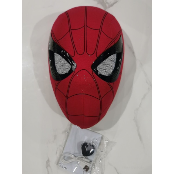Ripsiväri Spiderman Päähineet Cosplay Liikkuvat Silmät Elektroninen Maski Spider Man 1:1 Kaukosäädin Elastiset lelut Aikuisille Lapsille Lahja (leuan ohjaus)