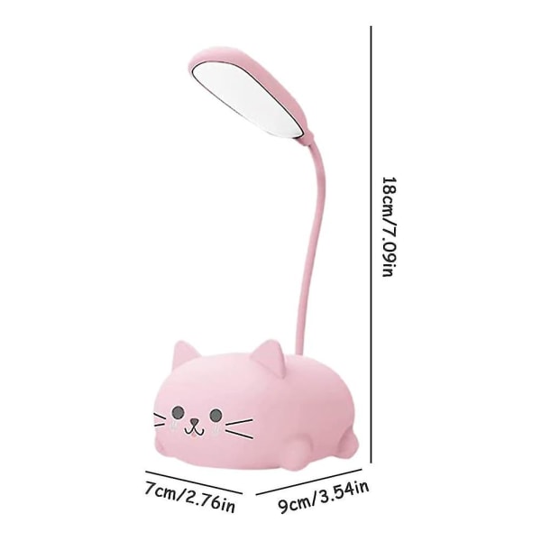 4st sovsal Söt Led Hembordslampa Tecknad Katt Nattlampa USB Uppladdningsbar