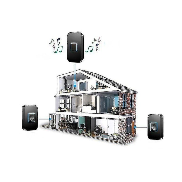 Ultralång räckvidd 400 m trådlös dörrklocka, Ip55 väderbeständig med LED-ljus, volymkontroll och över 60 melodier