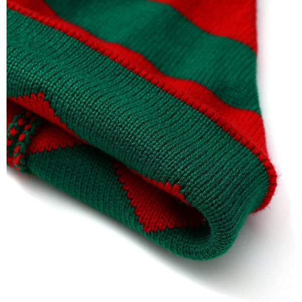 Julklappad stickad mössa för barn med klockor, juldekoration
