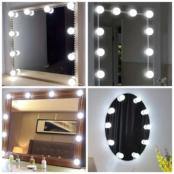 Sminkefrontlys, LED-belysning, oppvarming, belysning, USB-lampe
