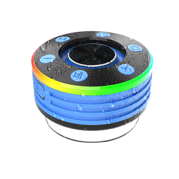 Bluetooth-duschhögtalare, IPX-7 vattentät trådlös högtalare HD-ljud stereo, LED-ljus minihögtalare med sugkopp, radio, parningsläge