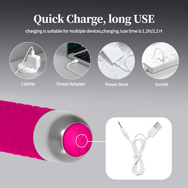 Genopladelig Vibrerende Massager til Kvinder, Bølge-Stimulerende Design med Flere Vibrationshastigheder til Personlig Glæde (Roserød)