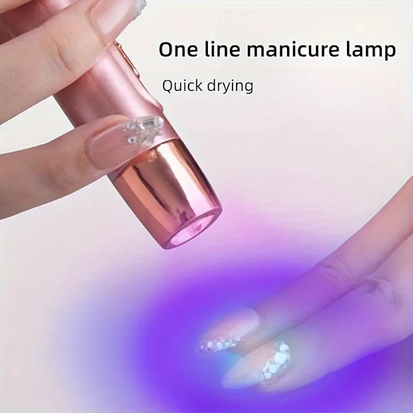 Mini UV-nagellampa, lämplig för gelnaglar, bärbar UV-lampa för gelnaglar, sladdlös uppladdningsbar mini-nagellampa för snabbhärdande gellack