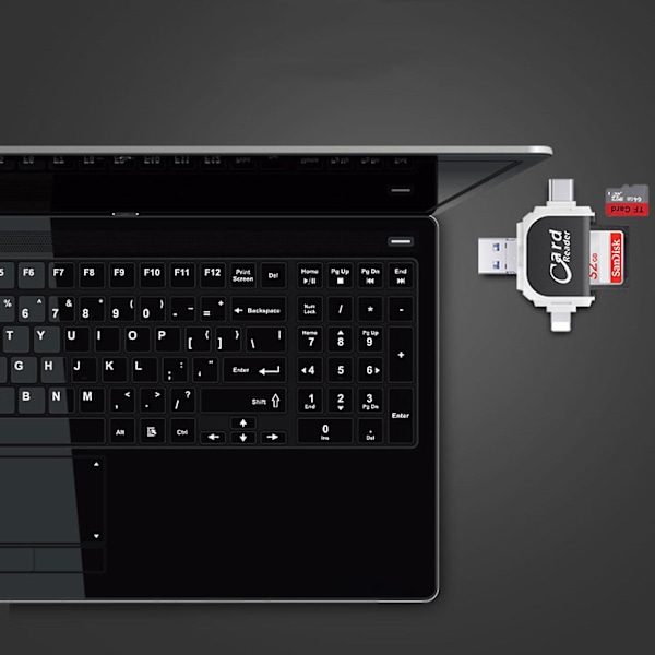 Multi-port 4 i 1 Universal Sd Tf-kortlæser, USB C Sd Tf-hukommelseskortlæser, Usb C Hub Multiport-adapter (sort)