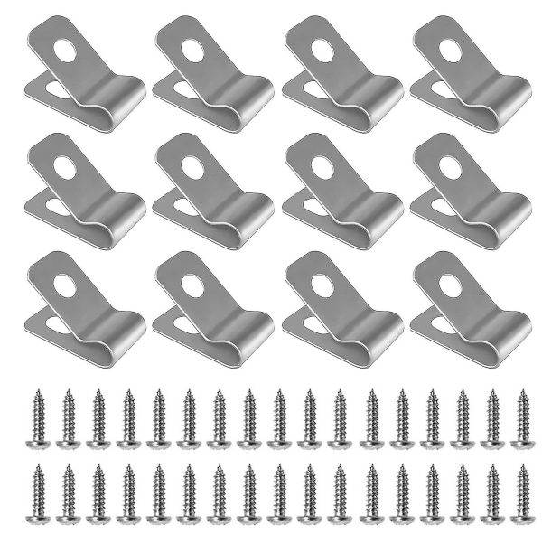 100 Pcs Fence Wire Clamps With Screws Stainless Steel Rust-resistant Clips For 12-16 Gauge Garden Yard Supplies（B）