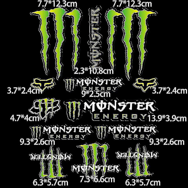 Racerbil Motorcykel Monster Energy Hjelm Decals til Yamaha Honda Kawasaki Suzuki.