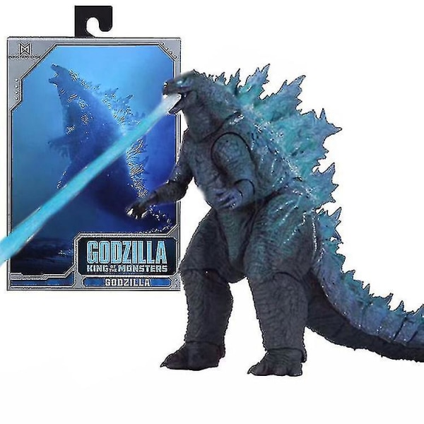 Neca Godzilla 2019 Movie Nuclear Jet Energy Edition Shm Monster Movable Model Figuurin koristelu (sininen)