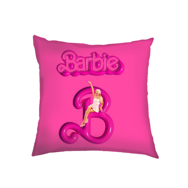 Barbie jente pute ermet sofa pute erme dobbeltsidig kort plysj 45*45 cm（9）