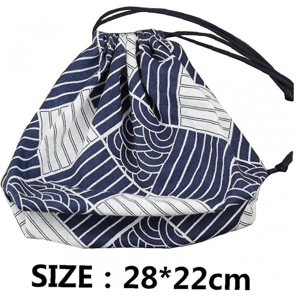Frokost Bento Box Bag Snøretøj Køleboks Isoleret Cool Tote Bag (Mørkeblå 1 stk)