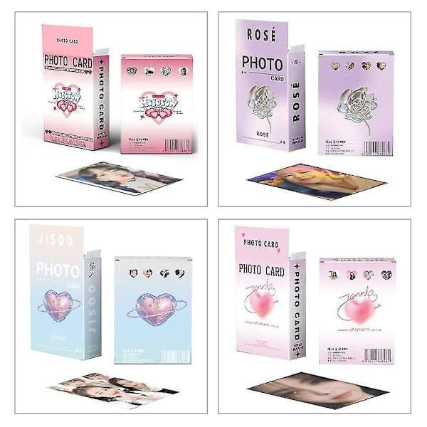50 st/kartong Svartrosa fotokort Leksak Roliga Lomo-kort Kpop-vykort Seriekort Leksak Blink Present Lisa Jennie Rose Jisoo（2）