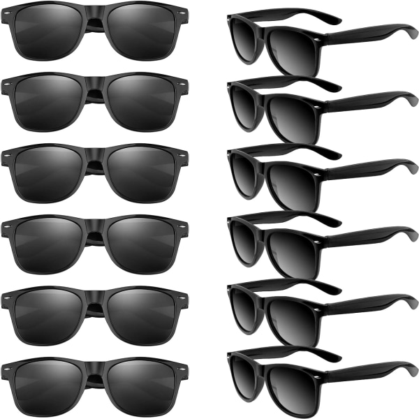 12-pack svarta solglasögon för födelsedagsfest Beach Pool Party