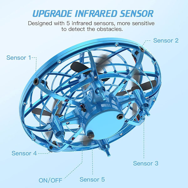 UFO Mini Drone UFO Flygande Boll Flygande Leksak Helikopter med 360° Rotation och LED för 5-8 Års Barn