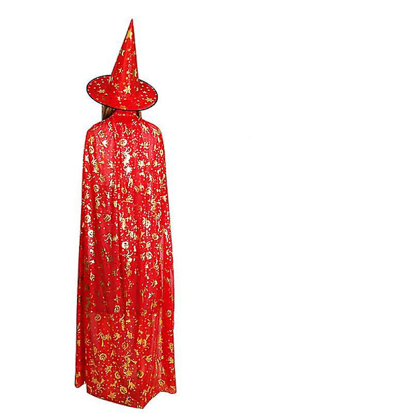 Aikuisten lasten Halloween-asu Pronssoiva viitta Cape Hat Girls Boys Co Z（150cm，kaikenvärinen hattu 1kpl）