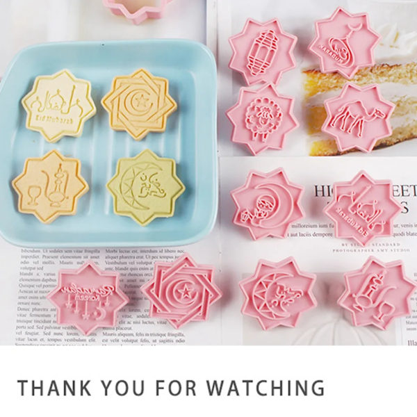 10-delt Eid Mubarak kakeformsett, 3D islamsk Ramadan kakeform kakeformer bakeform