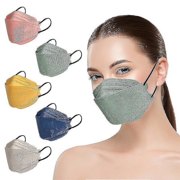 50 st Kn95 Ansiktsmasker Fiskmask Vuxen Morandi Ffp2 Mask 4-lagers skyddsmasker Kf94 Masker（Orange）