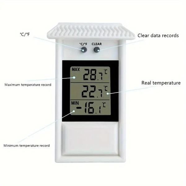 Digitalt termometer, husholdningshave termometer til drivhusplantning, have termometer med hukommelsesfunktion