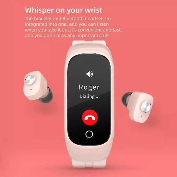 N8 Smart Armbånd 0,96-tommer Farveskærm ENC Støjreducerende Bluetooth Headset til Opkald og Musik