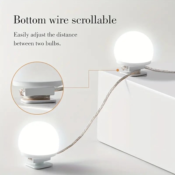 Sminkefrontlys, LED-belysning, oppvarming, belysning, USB-lampe