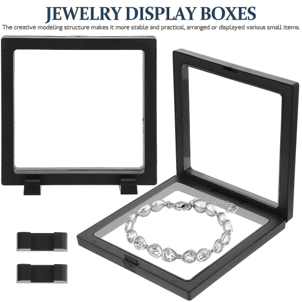 4st Flytande smycken Display Ram Ring Display Cases Pe Film Smycken Fodral