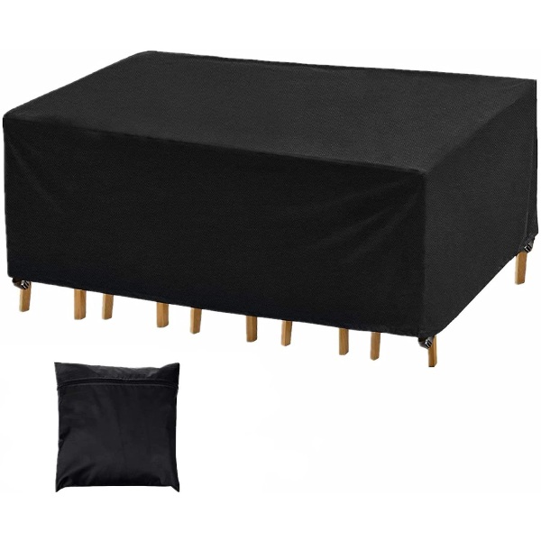 242*162*100cm, musta patiopöydän cover - vedenpitävä ulkoruokapöytä ja tuolit set cover neliö