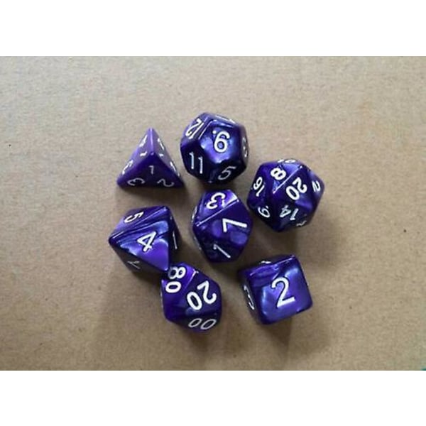 7ST polyedriska tärningar med påse grön set DnD RPG 4 6 8 10 12 20 D4-D20
