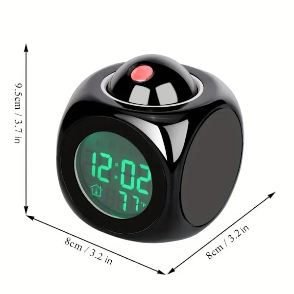 LCD-projektion LED-display timer digitalt vækkeur til soveværelser, med talende stemmeprompt termometer snooze-funktion skrivebordsprojektor